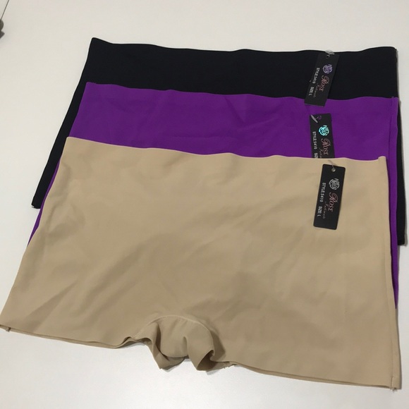 3pc seamless black beige purple short panties P7 - Picture 2 of 2